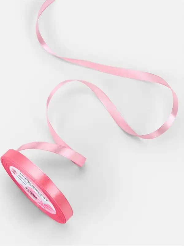 Лента атласная, 10 мм, 23&plusmn;1 м, нежно-розовая