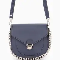 Сумка женская мессенджер TEXTURA на клапане, 17&times;10&times;18 см, синяя