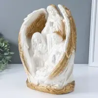 Фигура "Ангел хранитель" белый с золотом 35х25х15 см