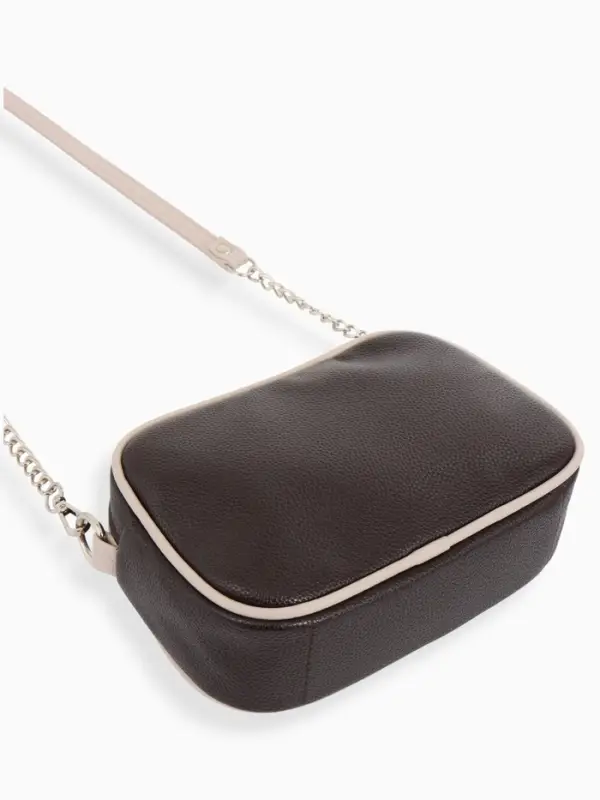 Сумка женская кросс-боди TEXTURA на молнии, 27&times;6&times;19 см, тёмно-коричневая