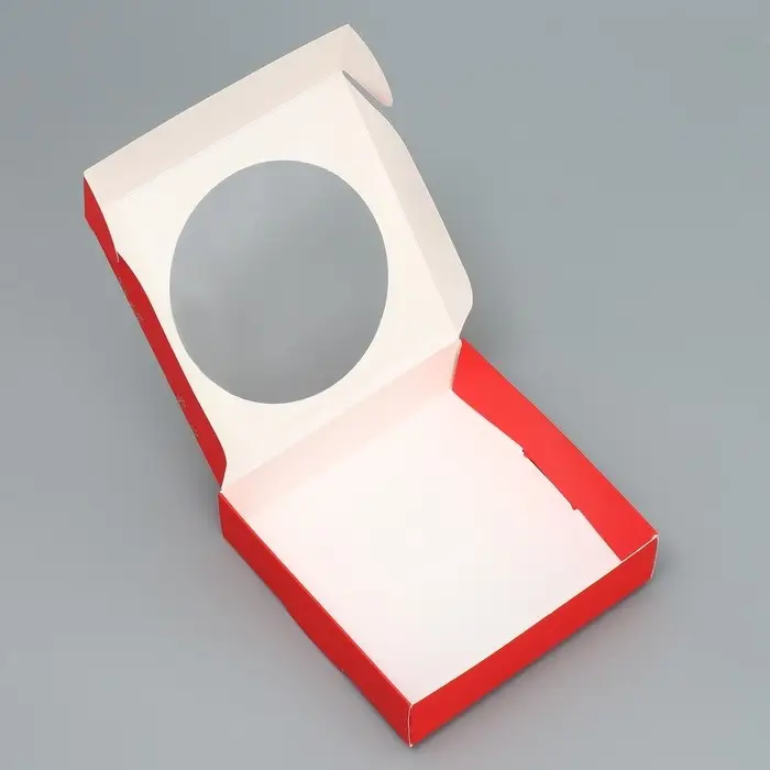 Коробка для макарун с низкими бортами «С Новым годом!», 11×11×3 см