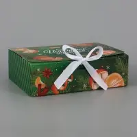 Коробка подарочная, самосборная &laquo;Мандариновый Новый год&raquo;, 16.5&times;12&times;5 см