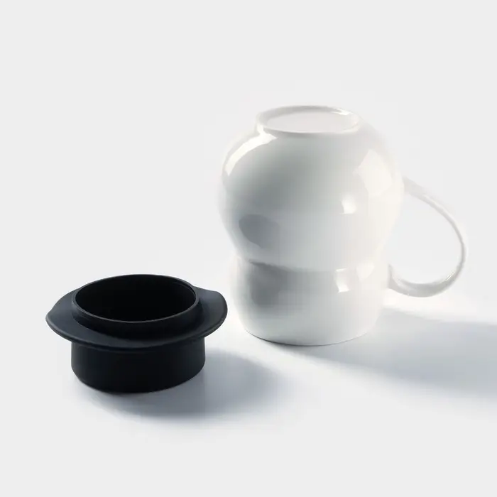 Кружка с силиконовой крышкой &laquo;Джентльмен&raquo;, 380 мл, керамика, рисунок МИКС