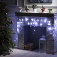 Гирлянда &laquo;Бахрома&raquo; 3&times;0.5 м, IP20, прозрачная нить, 80 LED, свечение белое, 8 режимов, 220 В