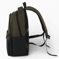 Рюкзак, 27*14*39 см, 2 отд 3н/карм, Комби, Водонепрон. дно, зеленый/черн