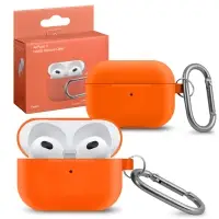Чехол APods 3 Hang Silicon Case с карабином  peach