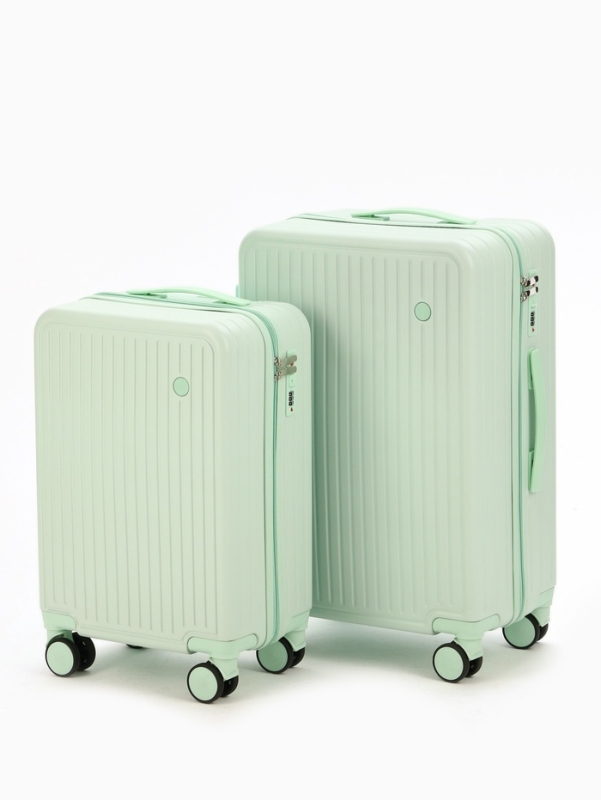 Чемодан 20 Чемодан 20", PС, 34*22*56, отд на молнии, код замок, 4 колеса, св. зеленый