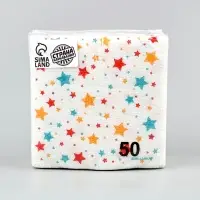 Салфетки бумажные однослойные «Звезды», 24×24 см, 50 шт. Салфетки бумажные однослойные «Звезды», 24×24 см, 50 шт.