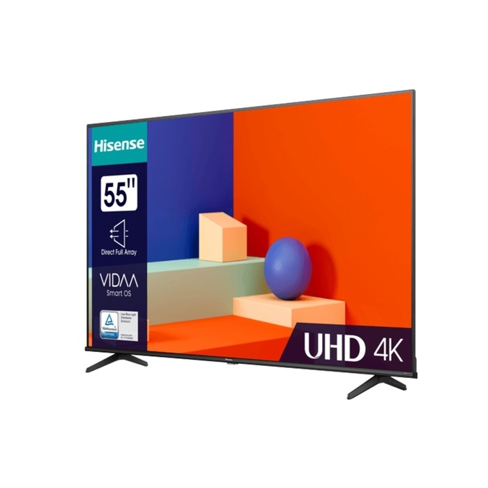 Телевизор Hisense 55A6K, 55 Телевизор Hisense 55A6K, 55", 3840x2160, DVB-T/T2/C/S2, HDMI 3, USB 2, Smart TV, чёрный