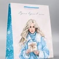 Пакет подарочный новогодний ламинированный, «Время верить в мечты» , 26×12×32 см Пакет подарочный новогодний ламинированный, «Время верить в мечты» , 26×12×32 см