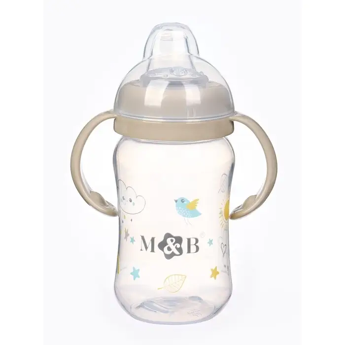 Поильник - непроливайка с силиконовым носиком, 270 мл., бежевый