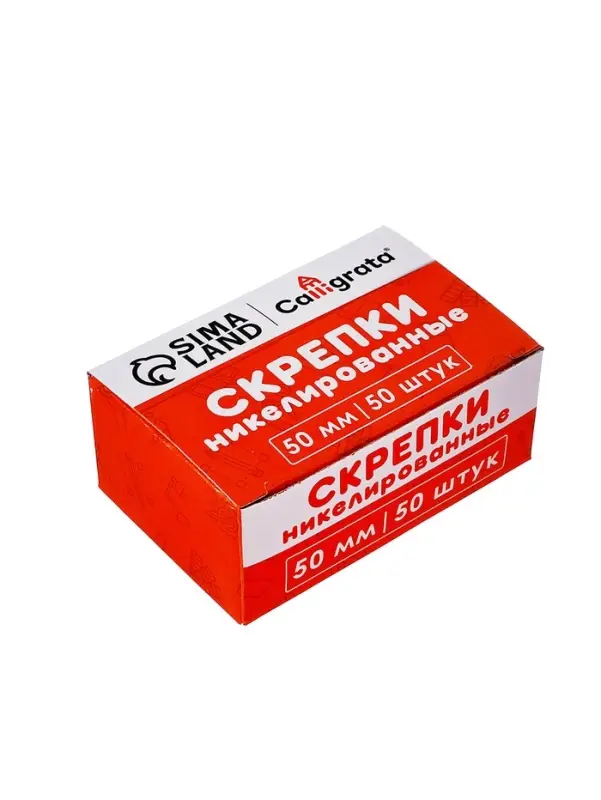 Скрепки 50мм никелированные в картонной коробке 50 штук Скрепки 50мм никелированные в картонной коробке 50 штук
