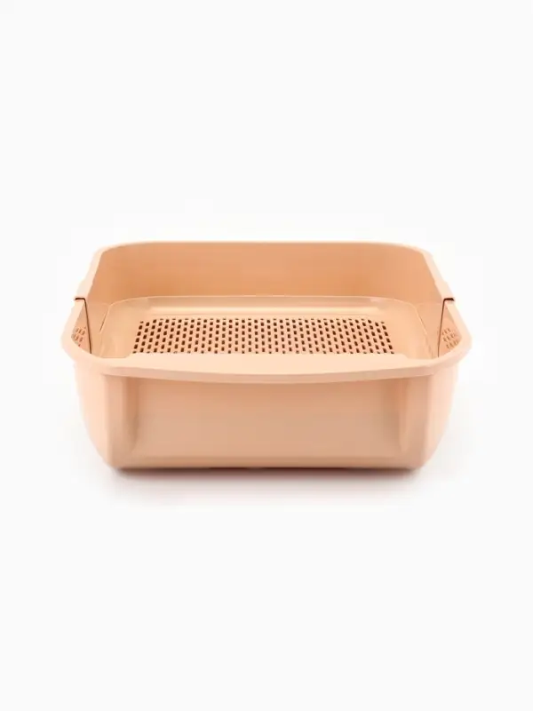 Туалет для кошек &laquo;Марсель&raquo;, 50&times;34.5&times;12 с, глубокий, с сеткой, полипропилен, бежевый