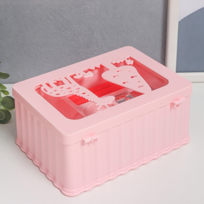 Шкатулка музыкальная механическая Шкатулка музыкальная механическая "Жираф и дерево" розовая 12,5х17,5х8 см