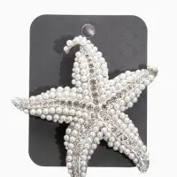 Брошь "Морская звезда", цвет белый в серебре