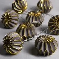 Гирлянда &laquo;Нить&raquo; 2 м с насадками &laquo;Серый фонарик&raquo;, IP20, прозрачная нить, 10 LED, от батареек АА&times;2, свечение тёплое белое