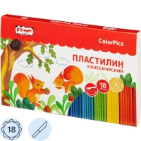 Пластилин клас.Комус Класс(№1 School)Color Pics наб.18 цв,360г,СО СТЕКОМ