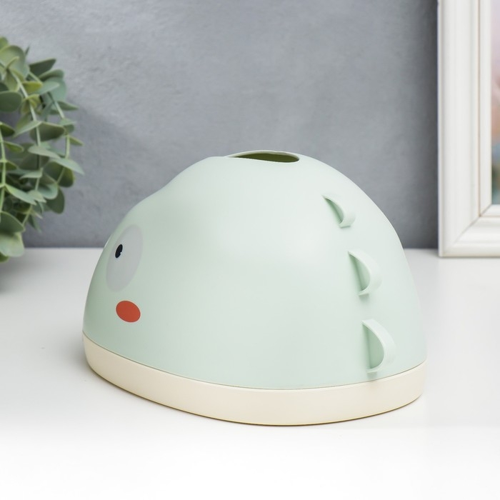 Шкатулка пластик для салфеток Шкатулка пластик для салфеток "Динозавр" светло-зелёная 12х12х21 см