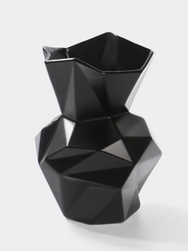 Ваза настольная керамика "Анхель" 20х12 см, чёрный