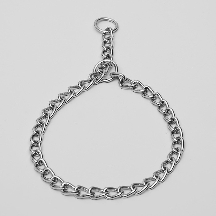 Ошейник - удавка металлический однорядный, 70 см, толщина проволоки 4 мм Ошейник - удавка металлический однорядный, 70 см, толщина проволоки 4 мм