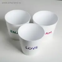 Набор кашпо 3 в 1 Dream, enjoy, love, тиснение, 0,8 л, 11 х 12 см Набор кашпо 3 в 1 Dream, enjoy, love, тиснение, 0,8 л, 11 х 12 см