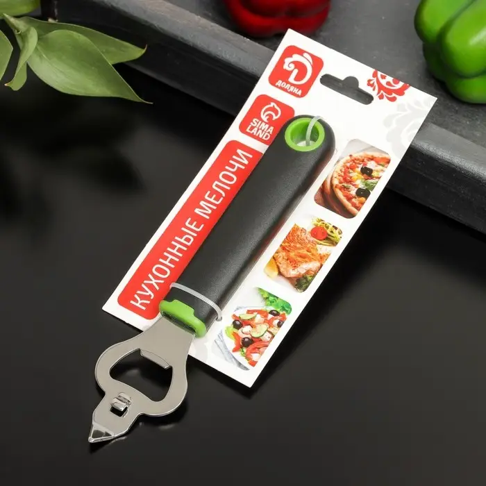 Нож консервный Доляна Lime, 18×4,5 см, цвет чёрно-зелёный Нож консервный Доляна Lime, 18×4,5 см, цвет чёрно-зелёный