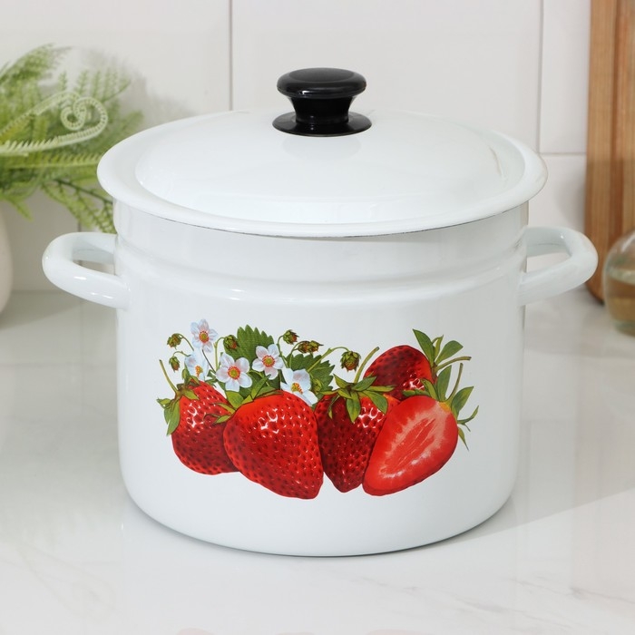 Кастрюля эмалированная цилиндрическая, 7 л, деколь МИКС Кастрюля эмалированная цилиндрическая, 7 л, деколь МИКС