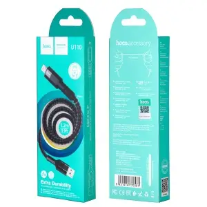 Кабель USB на Lightning 1.2M 2.4A U110 HOCO черный