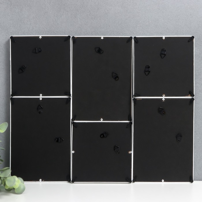 Фоторамка на 6 фото 10х10, 10х15 см  Фоторамка на 6 фото 10х10, 10х15 см "Коллаж" белая набор 6 шт 25х33,5х8 см