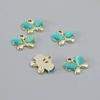 Декор для творчества металл "Бабочка" голубой 1,4х1,5 см