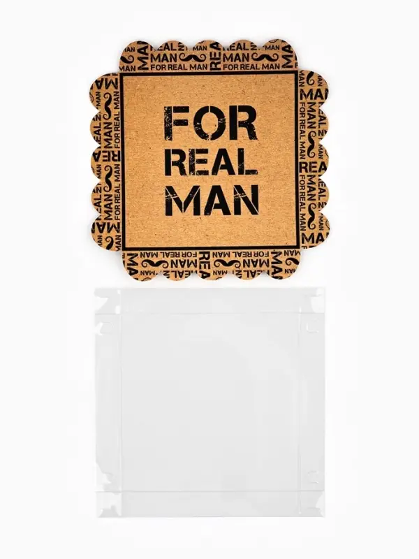 Коробка для печенья, кондитерская упаковка с пластиковой крышкой, &laquo;Для настоящего мужчины&raquo;, 18&times;18&times;3 см