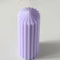 Свеча-цилиндр 7х20 см, 600 гр, с крупными гранями, лаванда Свеча-цилиндр 7х20 см, 600 гр, с крупными гранями, лаванда