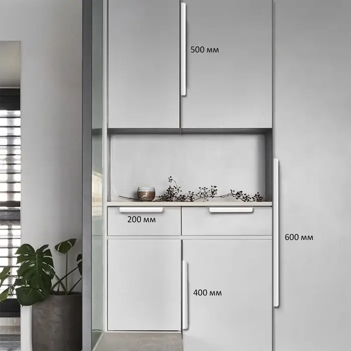 Ручка профильная мебельная торцевая CAPPIO RP100WH, L=500 мм, белая, 4 шт.