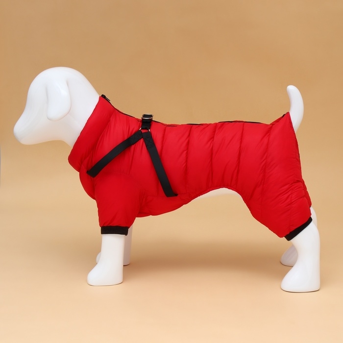 Комбинезон для собак со шлейкой Комбинезон для собак со шлейкой "Моден", размер 16 (ДС 36, ОГ 46, ОШ 35 см), красный