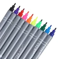 Фломастеры 10 цветов, двухсторонние, круглый наконечник 2 мм/5 мм, вентилируемый колпачок, блистер