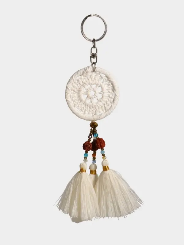 Брелок Брелок "Ловец снов" 19 см, цв. белый