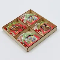 Елочные игрушки в деревянной подарочной упаковке, 12 шт.