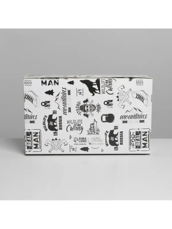 Коробка для эклеров, кондитерская упаковка, 5 вкладышей, MAN PATTERN, 25.2&times;15&times;7 см
