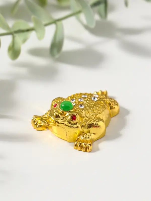 Нэцкэ металл "Денежная жаба с монетой" золото набор 6 шт 4х5,4х2 см