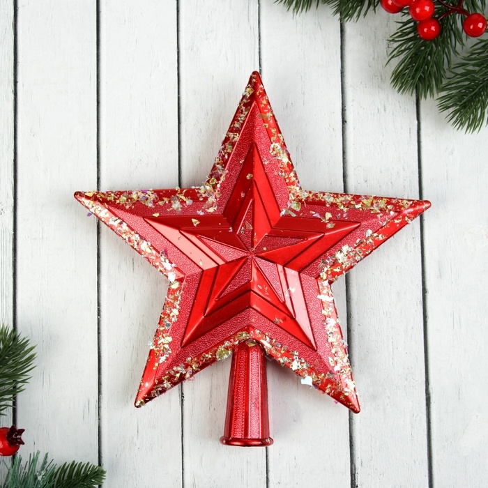 Наконечник Наконечник "Звезда объём сияние" 20,5х19 см, красный