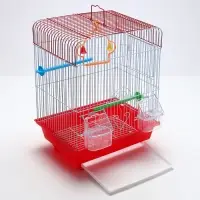 Клетка для птиц укомплектованная Bd-1/2q, 30 х 23 х 39 см, красная