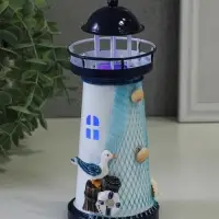 Сувенир настольный "Маяк с птицей" сетка, синий, 3хLR1130, RGB, LED 7,5х7,5х18 см Сувенир настольный "Маяк с птицей" сетка, синий, 3хLR1130, RGB, LED 7,5х7,5х18 см