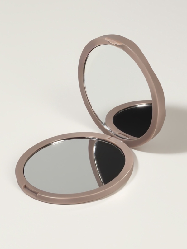 Зеркало складное «Волны», d = 7,5 см, цвет матовый бежевый Зеркало складное «Волны», d = 7,5 см, цвет матовый бежевый