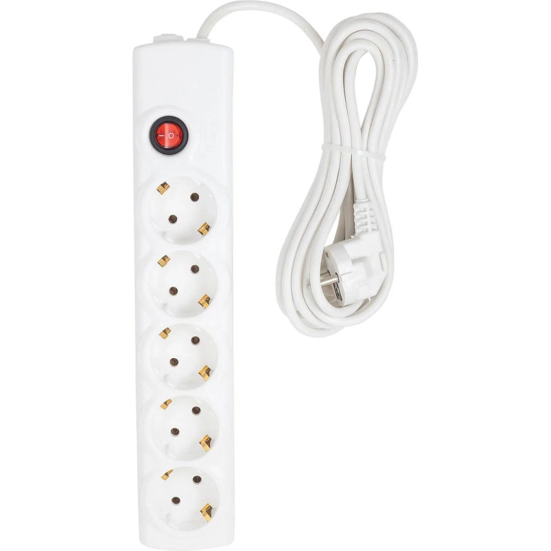 Сетевой фильтр BigTech BT510-3-W(5р/3м/10А/2,2кВт/3х0,75 мм2/белый)