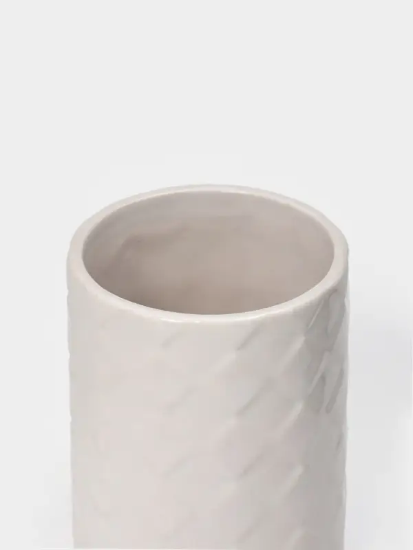 Набор для ванной "Плетение", 2 предмета (дозатор для мыла, стакан), цвет белый