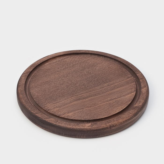 Доска для подачи c кровостоком Wild Kitchen «Круг», d=20 см, тёмный бук Доска для подачи c кровостоком Wild Kitchen «Круг», d=20 см, тёмный бук