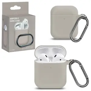 Чехол для AirPods 1/2 с карабином №1 Stone