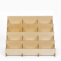 Подставка под открытки 12 ячеек по 10.8 см, 34.5&times;23&times;25 см, толщина 3 мм, бежевая