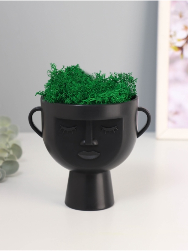 Кашпо пластиковое "Чаша" 10,5*9*11,5 см черный