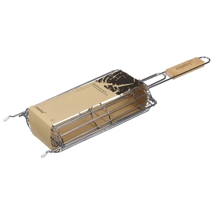 Решётка гриль для овощей Maclay, двойная, хромированная сталь, 49&times;14&times;7 см, рабочая поверхность 27&times;17 см